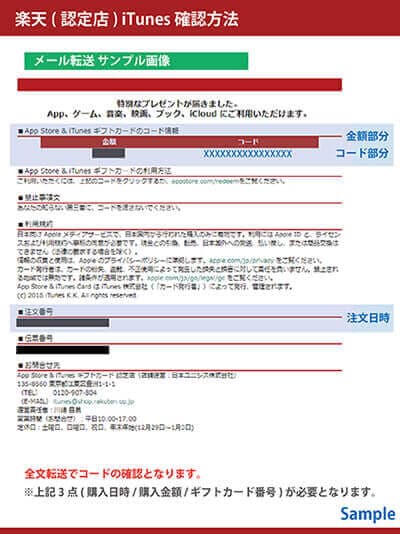 メールの転送のサンプル画像1